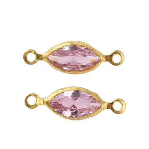 Brass Pave K9 Glass Connector Charms