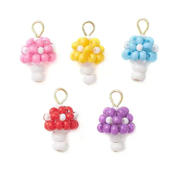Beaded Mushroom Charms