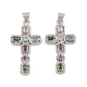 Brass Micro Pave Cubic Zirconia Pendants