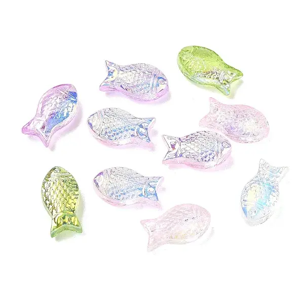 Ocean Theme Electroplate Transparent Glass Beads