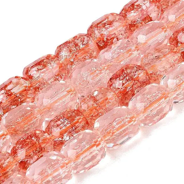 Transparent Crackle Glass Beads Strands