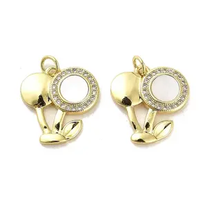 Brass Micro Pave Clear Cubic Zirconia Pendants