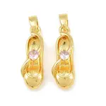 Brass Micro Pave Pink Cubic Zirconia Pendants