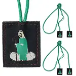 5Pcs Non-woven Fabrics Rectangle with Saint Pendant Necklaces
