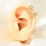 Brass Micro Pave Cubic Zirconia Cuff Earrings for Women