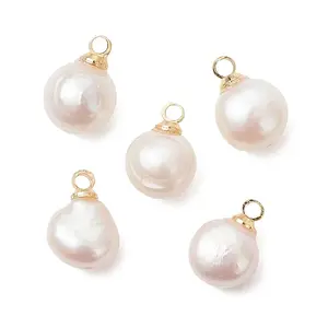 Natural Cultured Freshwater Pearl Two Sides Polished Charms