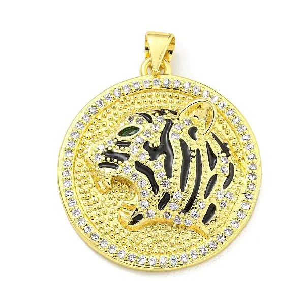 Brass Micro Pave Cubic Zirconia Pendants
