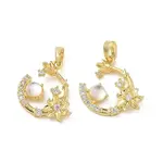 Brass Micro Pave Clear Cubic Zirconia Pendants