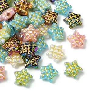 50Pcs Plating Opaque Acrylic Beads