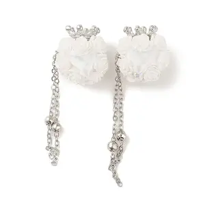 Handmade Polymer Clay Rhinestone Tassel Dangle Beads
