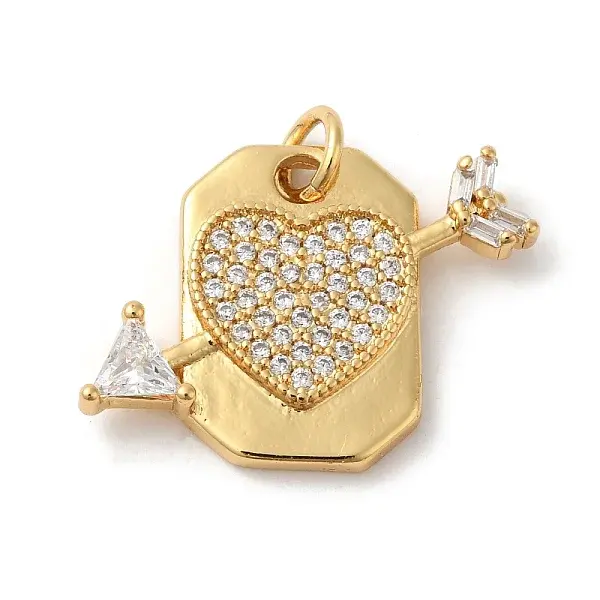Rack Plating Brass Micro Pave Cubic Zirconia Pendants