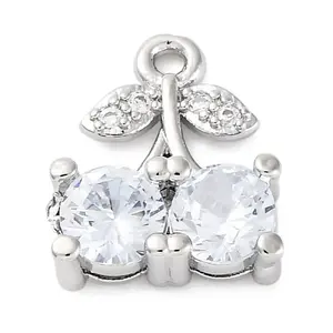 Brass Micro Pave Cubic Zirconia Charms