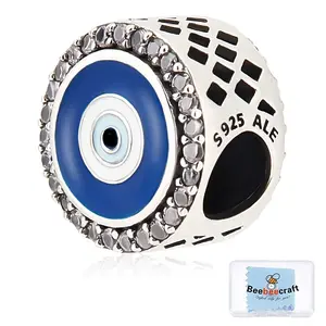 Rhodium Plated Sterling Silver European Beads
