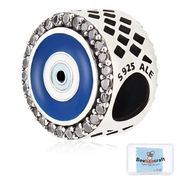 Rhodium Plated Sterling Silver European Beads