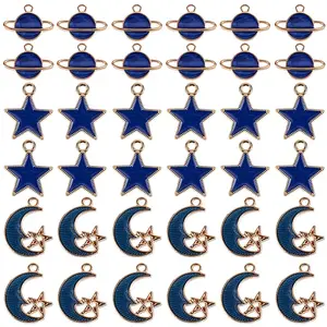 80Pcs 3 Styles Alloy Enamel Pendants