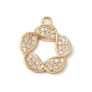 Brass Micro Pave Cubic Zirconia Pendants