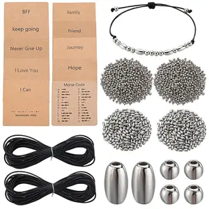 DIY Morse Code CCB Plastic Beaded Bracelet Making Kit