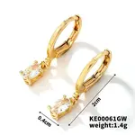Fashionable Copper Inlaid Zircon Hoop Earrings