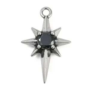316 Surgical Stainless Steel Micro Pave Cubic Zirconia Pendants