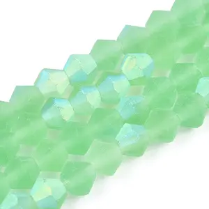 Imitate Austrian Crystal Bicone Frosted Glass Beads Strands