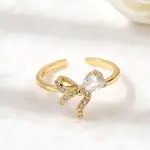 Brass Pave Clear Cubic Zirconia Cuff Rings