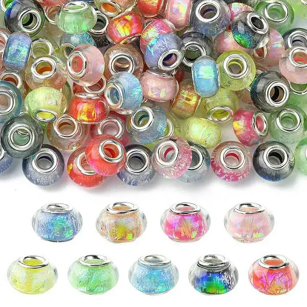 100Pcs Drawbench Resin European Large Hole Beads