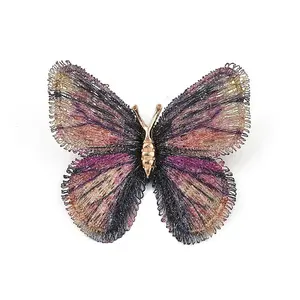 Butterfly Alloy Polyester Brooches for Backpack Clothes