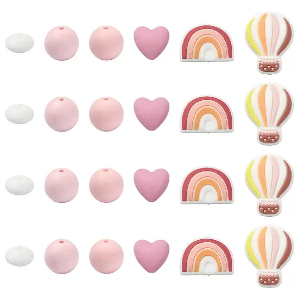 26Pcs Food Grade Eco-Friendly Silicone Beads