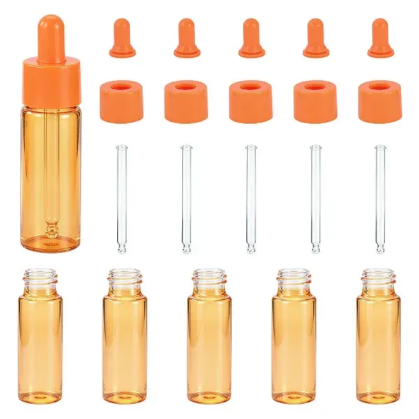 5Pcs Glass Dropper Bottles