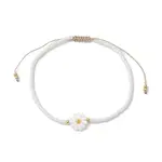 Flower Natural Shell & Glass Seed Braided Bead Bracelets