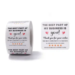 Square Paper Thank You Stickers