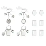 Alloy Blank Dome Photo Frame Oval & Rectangle Bridal Charm