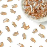 100Pcs Electroplate Transparent Glass Beads