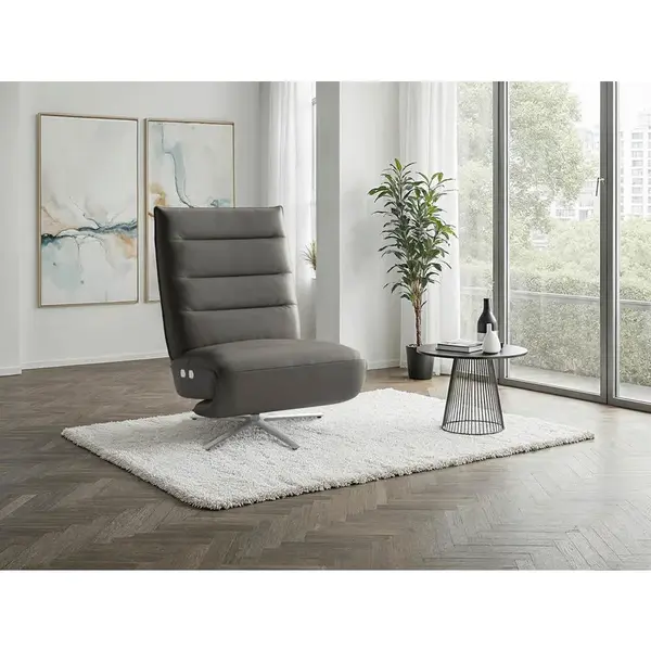 Sit & More RELAXAČNÍ KŘESLO, kůže, antracitová