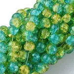 Spray Painted Crackle Glass Beads Strands