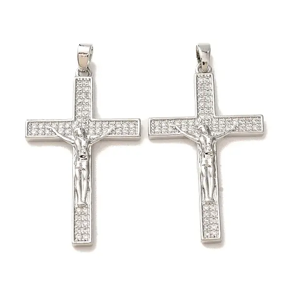 Easter Brass Micro Pave Clear Cubic Zirconia Pendants