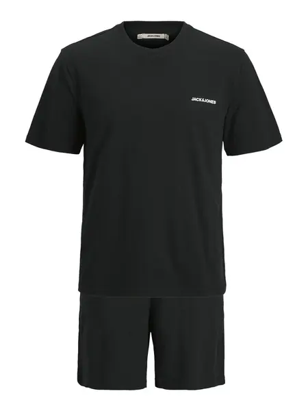 JACK & JONES Krátke pyžamo 'JACEVEREST'  čierna / biela