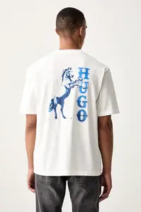 HUGO Blue  tričko pánské bavlněné Noxwash