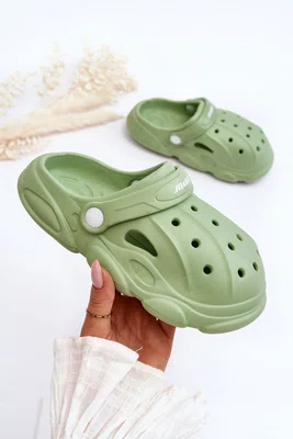 Boto Dětské pěnové pantofle Crocs Zelená Cloudy