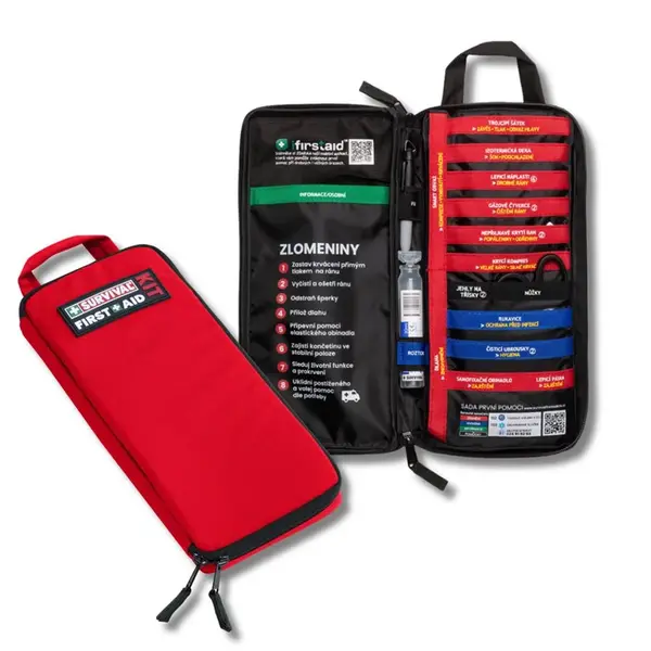 Survival rybárska lekárnička first aid kit slimline red