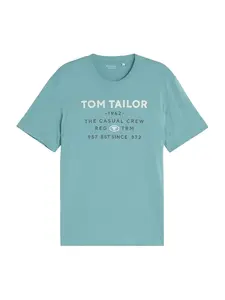 TOM TAILOR Tričko  námornícka modrá / modrozelená / biela