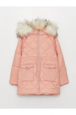 LC Waikiki Girls Quilted Hooded Coat
