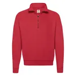 Red Men's Zip Neck Sweat Fruit of the Loom