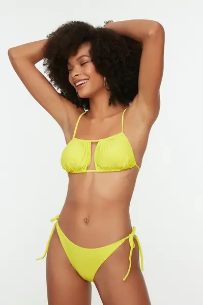 Trendyol Yellow Tied Bikini Set