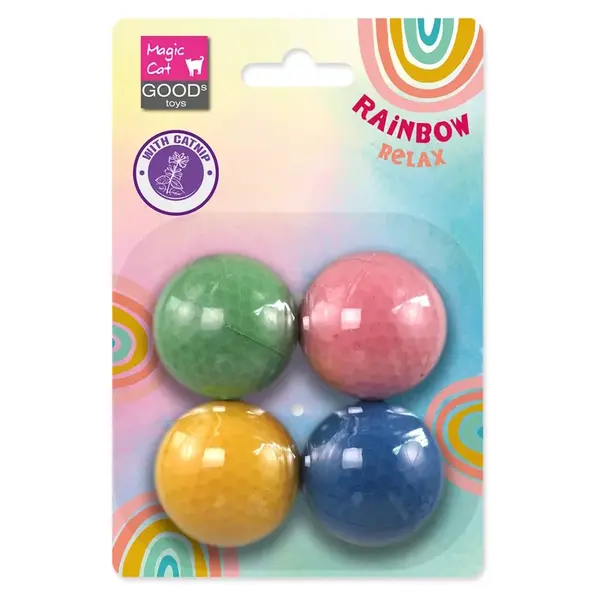 MAGIC CAT Rainbow Relax míček pěnový mix barev 4 ks