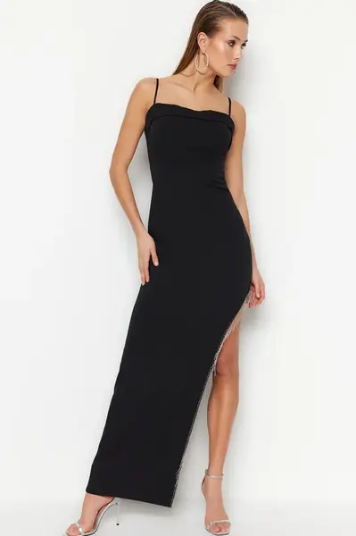 Dámské šaty Trendyol TPRSS23AE00062/Black