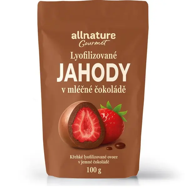 Allnature Mrazom sušené jahody v mliečnej čokoláde