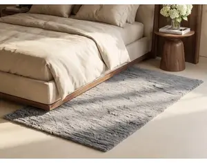 Koberec Bobs 80x150 cm, šedá imitace králičí kožešiny
