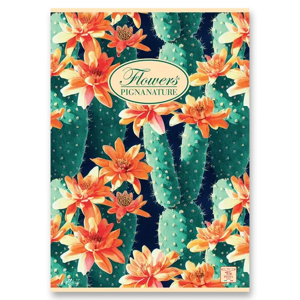 Školní sešit Pigna Nature Flowers - A4, čtverečkovaný, 40 listů, mix motivů
