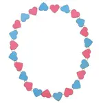 Dětský náhrdelník s růžovými a modrými srdíčky